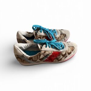 Coach White and Blue Sneakers